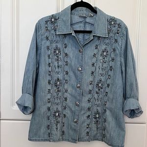 Lightweight Chico's Bead Embellished Jacket